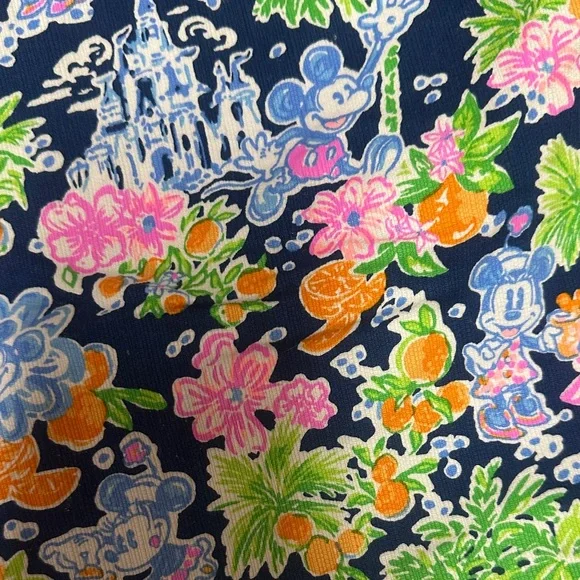 Disney- Lilly Pulitzer Navy Floral High Waist Women's Shorts size 12 - Picture 5 of 5